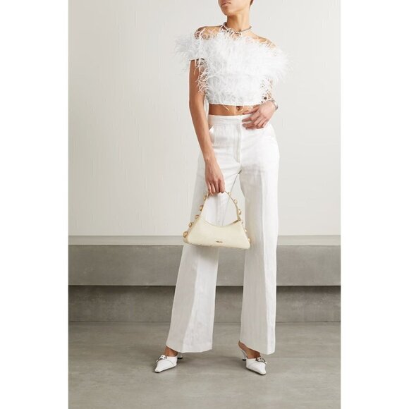 Cult Gaia Sosha Feather Top in Off White 6 New Womens Blouse - Picture 16 of 17